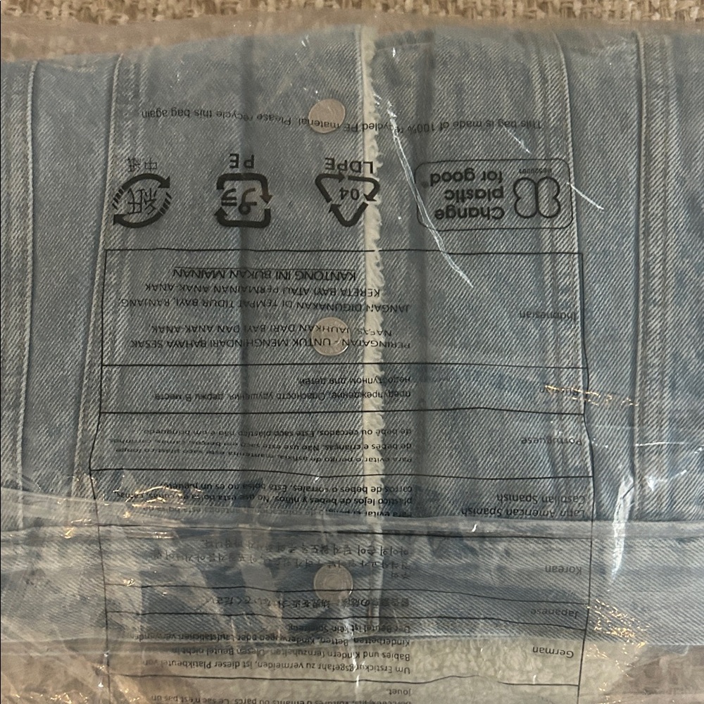 Levi's Light Blue Denim Jacket with Cream Sherpa Collar - Picture 2 of 2